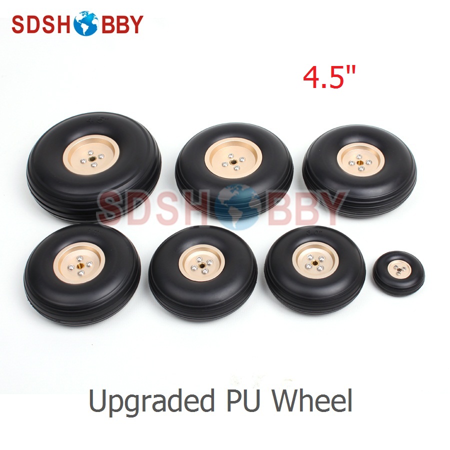 4.5in/115mm PU Wheels RC Airplane Wheels Upgraded PU Wheels With Golden